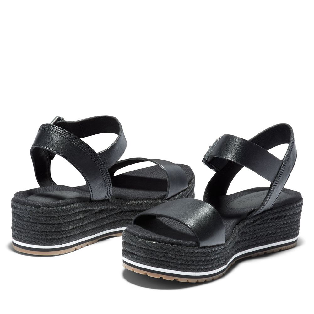 Sandale Timberland Dama Negrii - Santorini Sun Ankle Strap - Romania - LHZCDI061